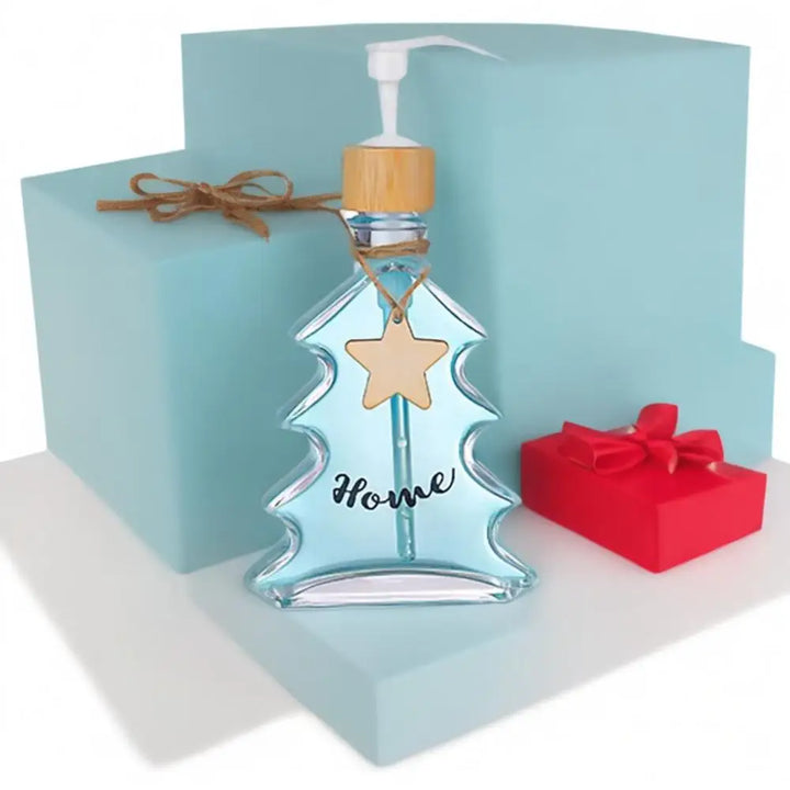Rynx | Soap Dispenser Christmas Tree Liquid Soap Dispenser Bathroom Glass Hand Disinfectant Lotion Bottle Household Storage Accessories