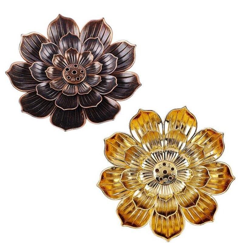 Lisslune | Serene Lotus Alloy Incense Holder: Aromatherapy Diffuser for Tranquil Spaces