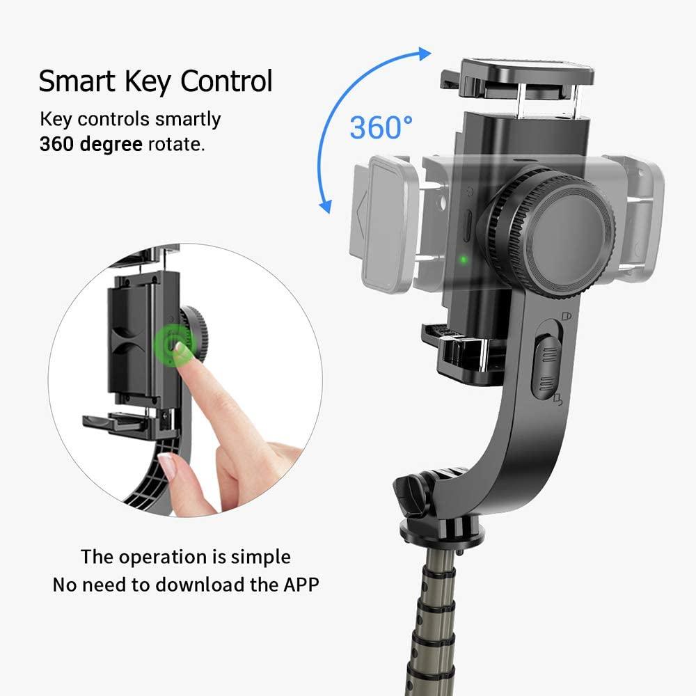 Lisslune | Versatile Bluetooth Gimbal Tripod Stabilizer with Wireless Remote for iPhone, Huawei, and Xiaomi