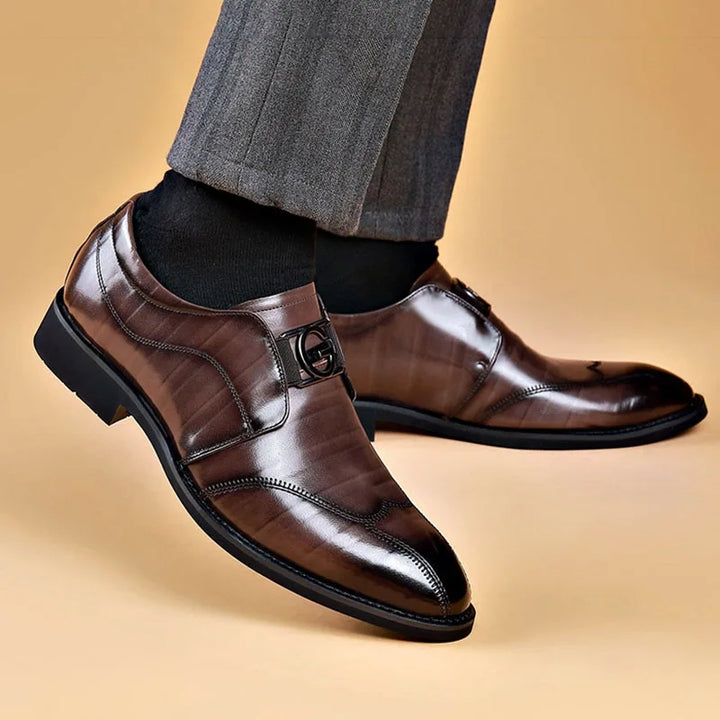 Lisslune | Men's Leather Shoes Stylish Men's Shoes Pointed Oxford Wedding Leather Men's Dress Shoes Gentleman Office Man Shoe