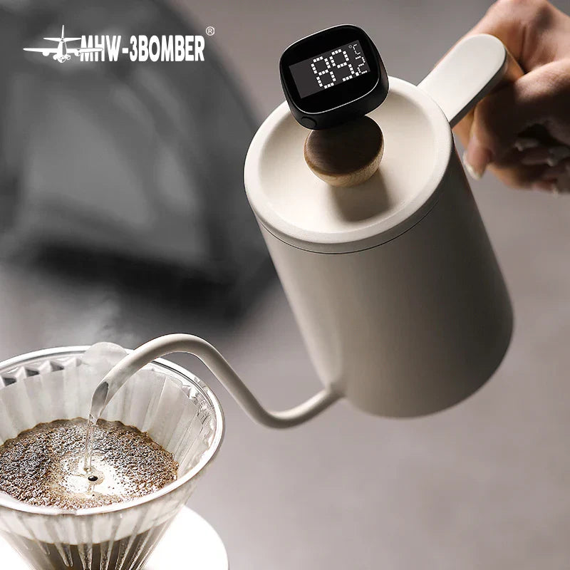 Lisslune | MHW-3BOMBER Digital, instant-read coffee thermometer for latte art pen, milk frothing pitcher, stylish barista kitchen accessories for home