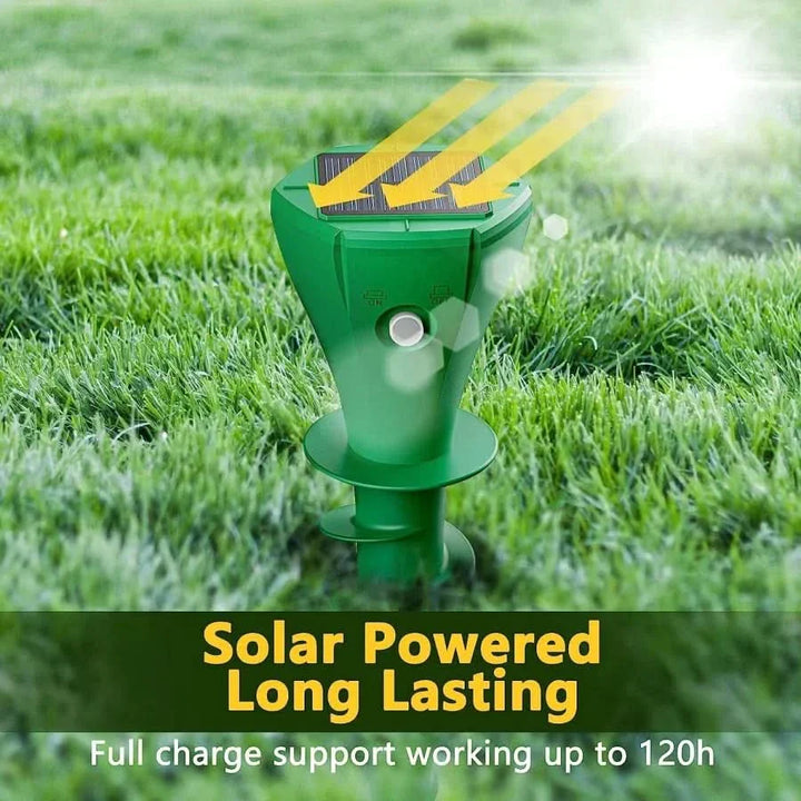 Lisslune | SOLAR MOLE REPELLER – Solar-powered mole repellent with 3 vibration modes & IP65 for effective garden protection