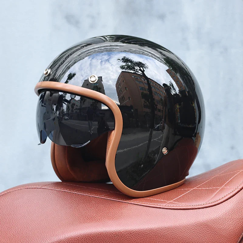 Lisslune | Retro Motorcycle Helmet 3/4 Open Face – Valor