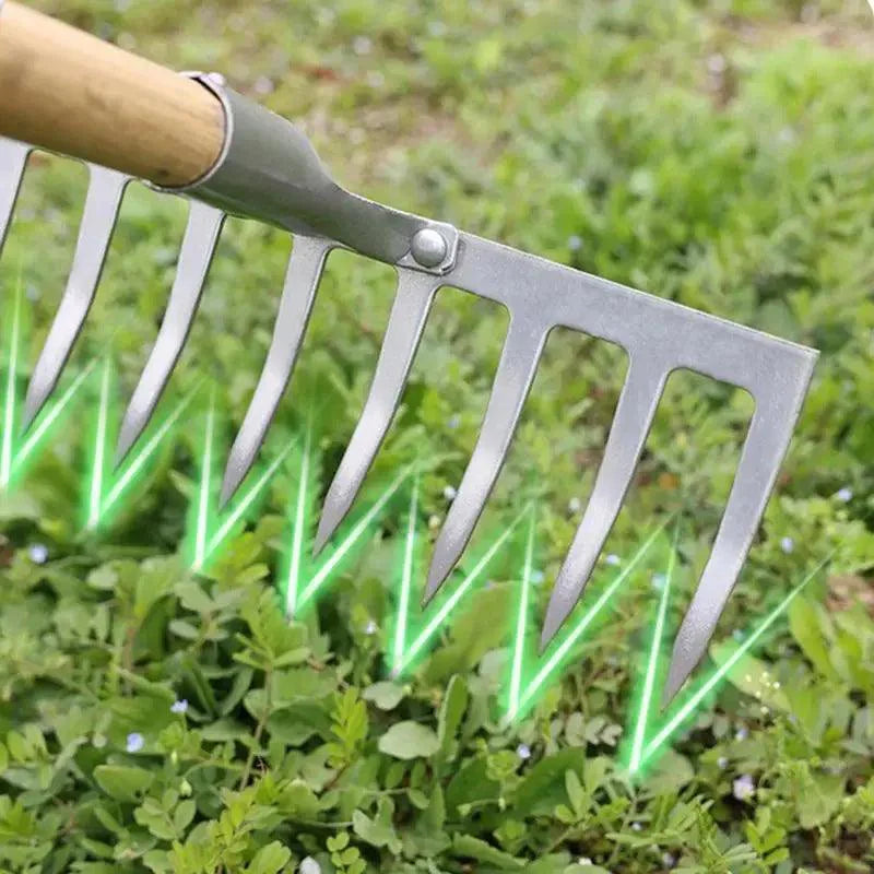 Lisslune | Sustainable Carbon Steel Garden Rake Set for Effective Soil Preparation and Weed Control