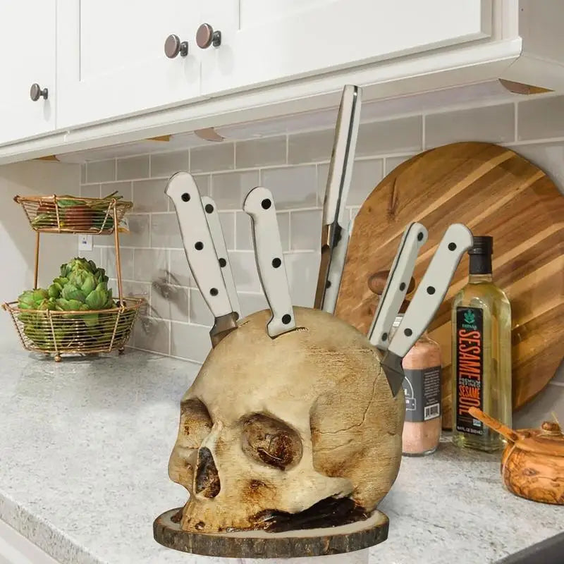 Lisslune | Gothic Skull Knife Organizer Holder