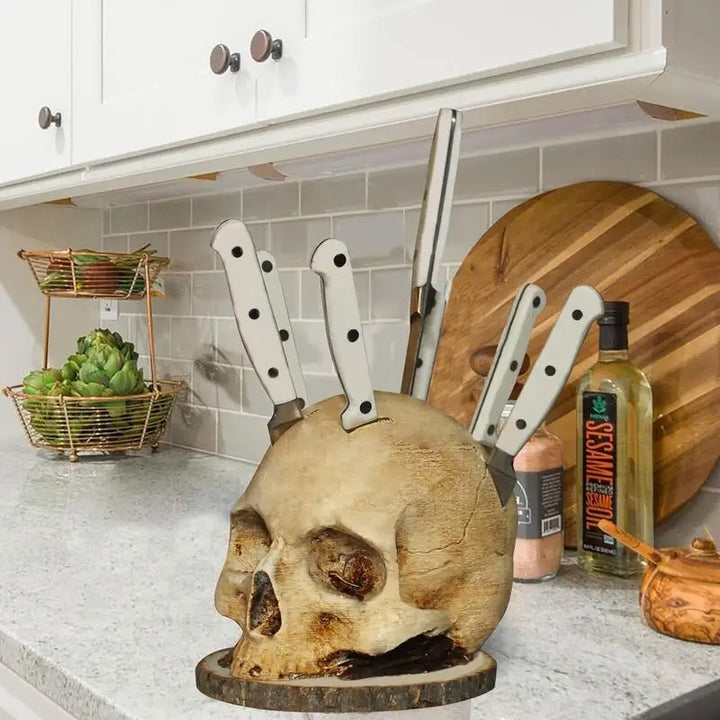 Lisslune | Gothic Skull Knife Organizer Holder