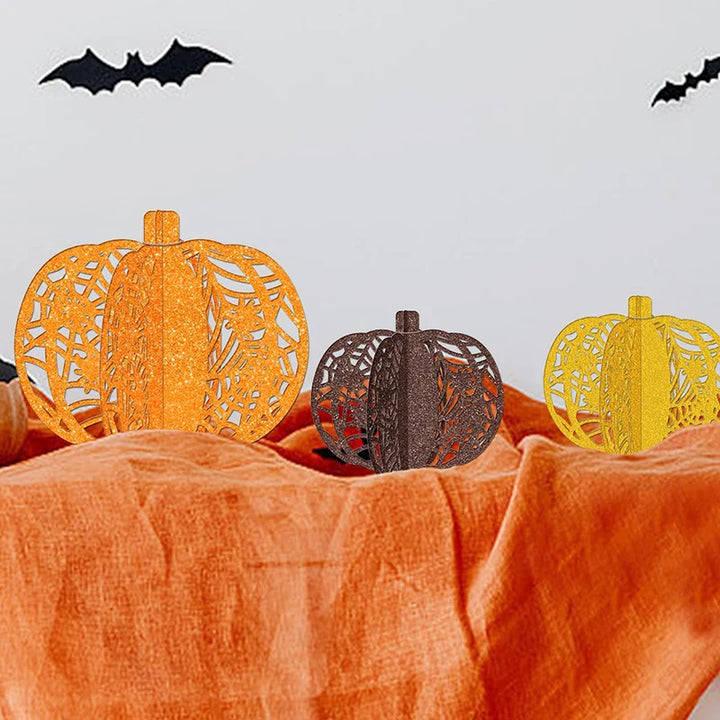 Rynx | 3-piece Set Halloween Paper Pumpkin Desktop Ornaments Trick or Treat Packaging Favors Festive Party Halloween Party Decoration 2024