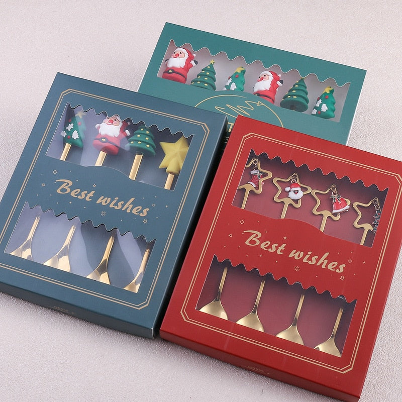 Lisslune | 4Pcs Christmas Best Wishes Tableware Set