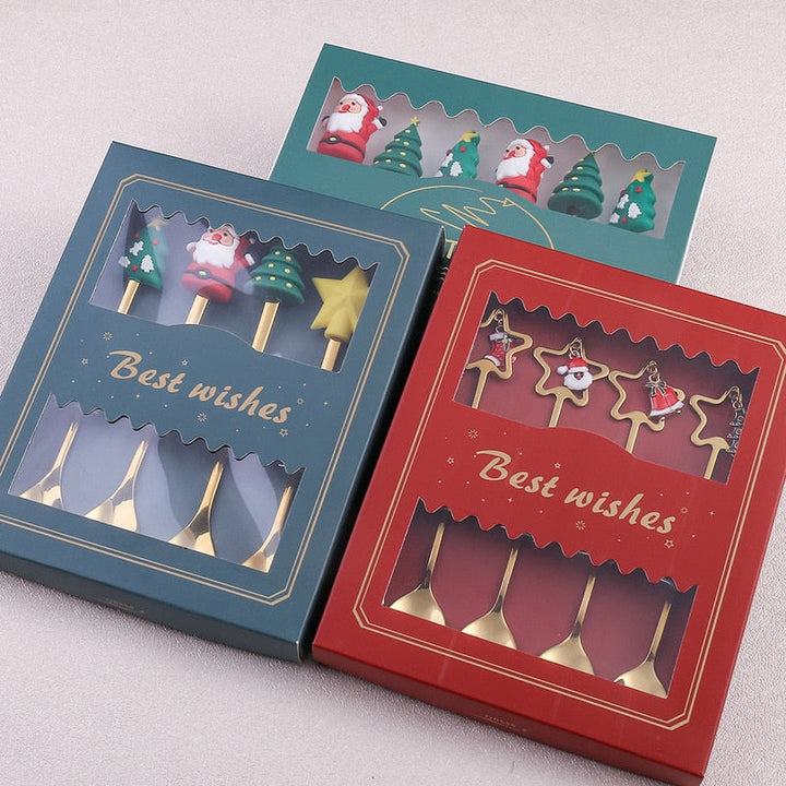 Lisslune | 4Pcs Christmas Best Wishes Tableware Set
