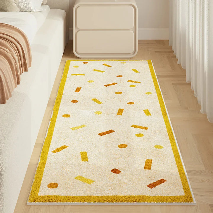 Rynx | Korean Style Rugs for Bedroom Fluffy Soft Lounge Carpet Thick Washable Nightstand Mat Simple Living Room Decoration Checkered Carpet
