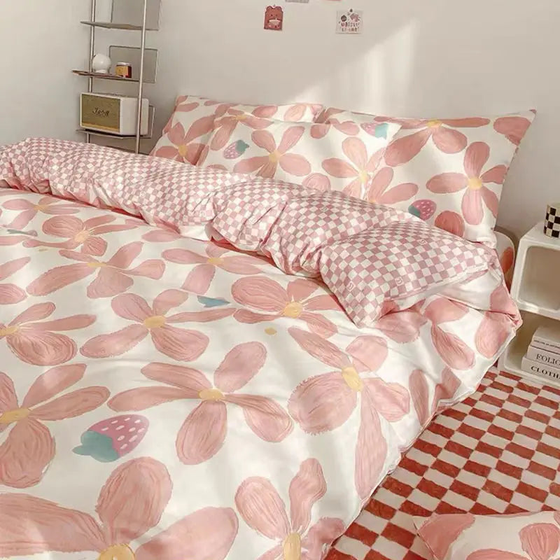 Rynx | Tulip Duvet Cover Set with Bed Sheets Pillowcases Fashion Twin Double Queen Size Bedding Soft Boys Girls Bedding Set