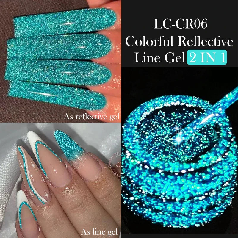 Rynx |5ML Aurora Ocean Blue Liner Gel Polish Nail Art Sparkling Painting Cat Magnetic Gel Semi Permanent UV Gel French Nails