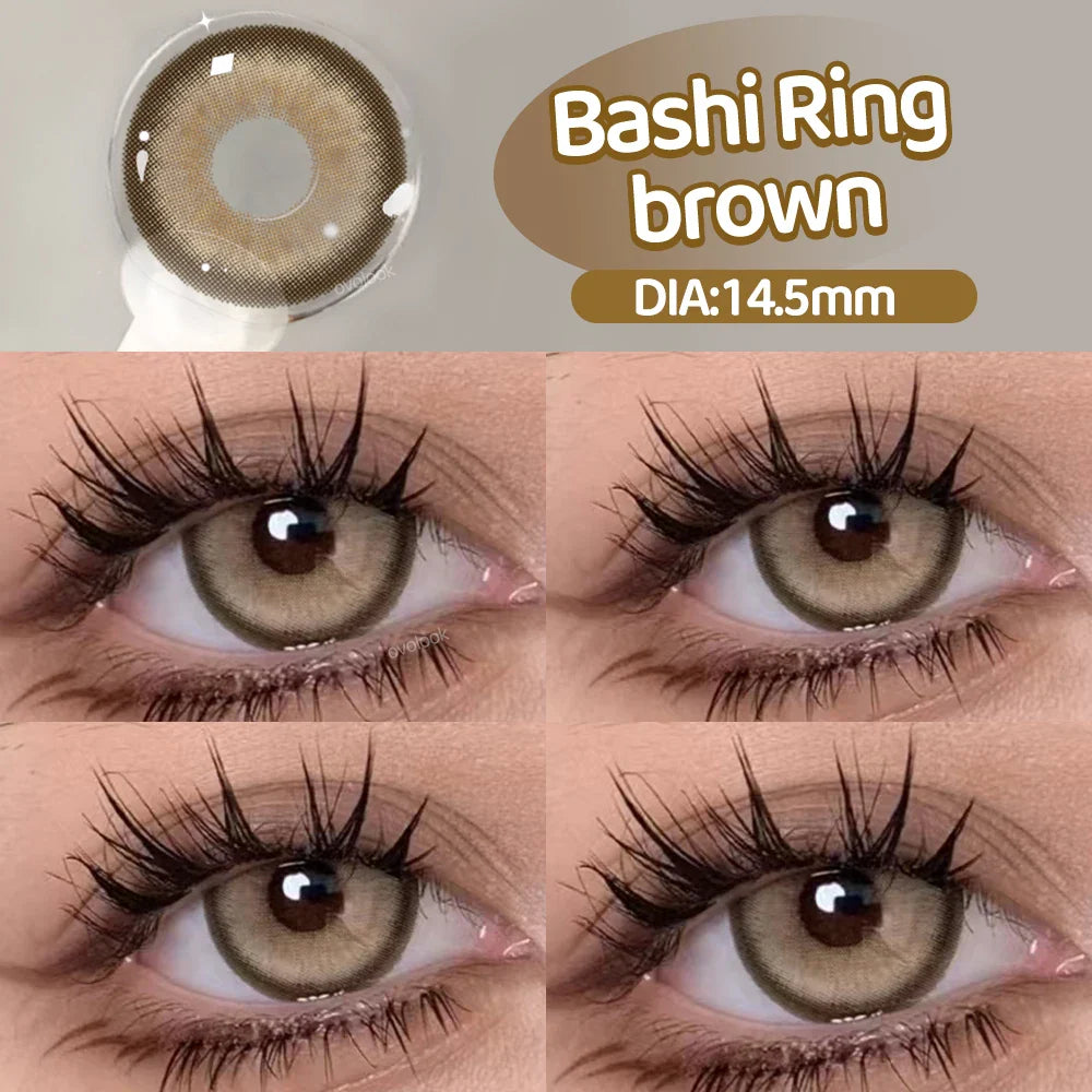 Rynx | New 1 Pair Fashion Large Lens Myopia Colored Contact Lenses for Eye Beauty Blue Eye Lenses Green Pupils Brown Gray Lens
