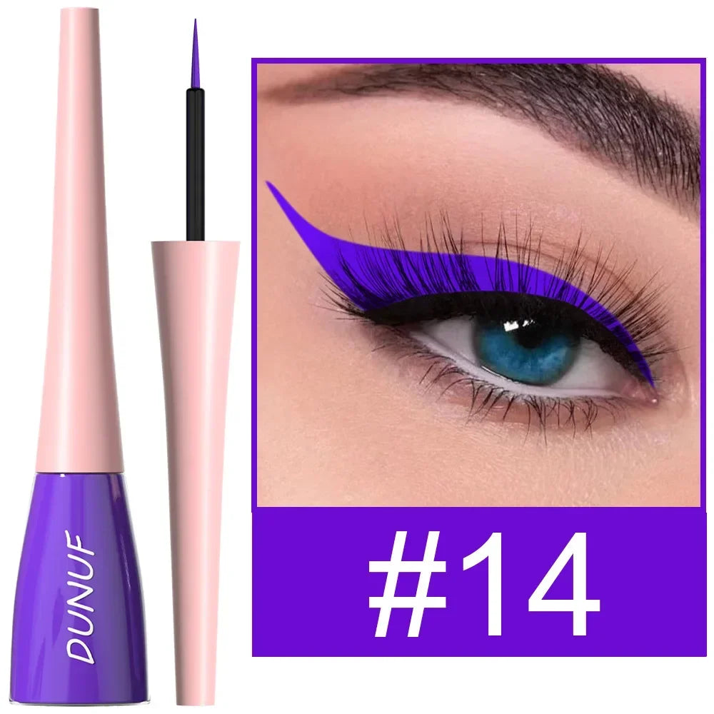 Rynx | Purple Eyeliner Long-lasting Liquid Black Eyeliner Pencil Waterproof Fast-drying Blue White Eyeliner Pencil Korean Cosmetics Tool 18 Colors