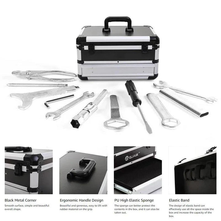 Lisslune | Ultimate Ergonomic Aluminum Tool Box with Organized Drawers - The Perfect Portable Storage Solution