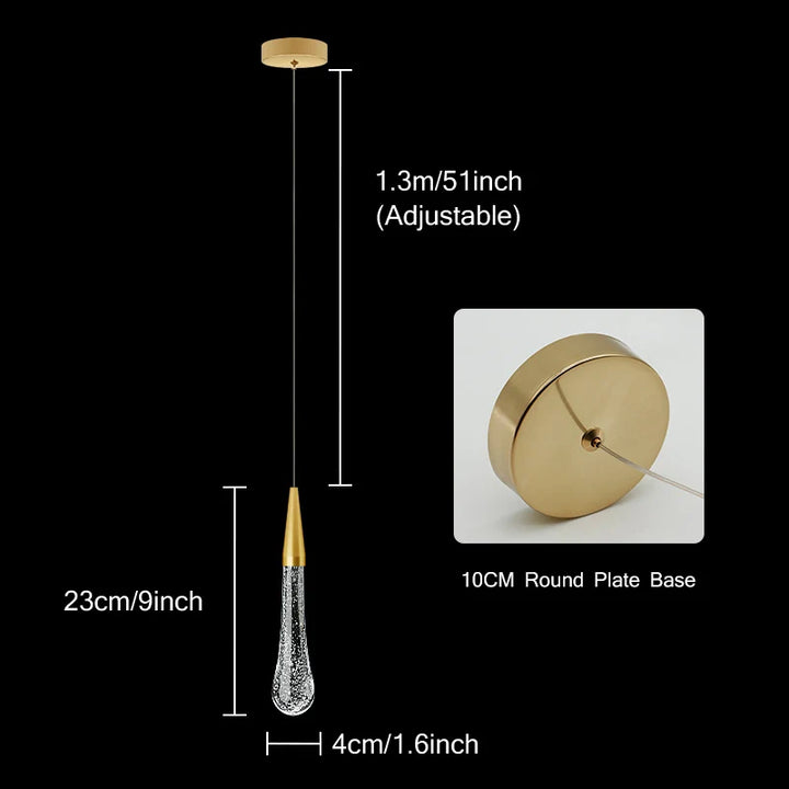 Lisslune | Crystal LED Pendant Lights: Perfect for Bedrooms, Dining Rooms, Bar - Water Droplet Chandelier, Stair Lamp for Interior Decoration