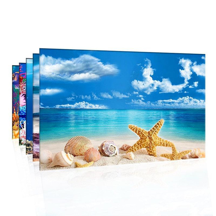 Lisslune | Captivating 3D Underwater Scene Aquarium Sticker Poster for Stunning Tank Makeover