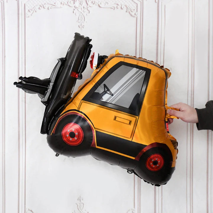 Rynx 1Set Construction Vehicle Foil Balloons Boys Construction Theme Birthday Party Favor Decoration Excavator Truck Globos Accessories