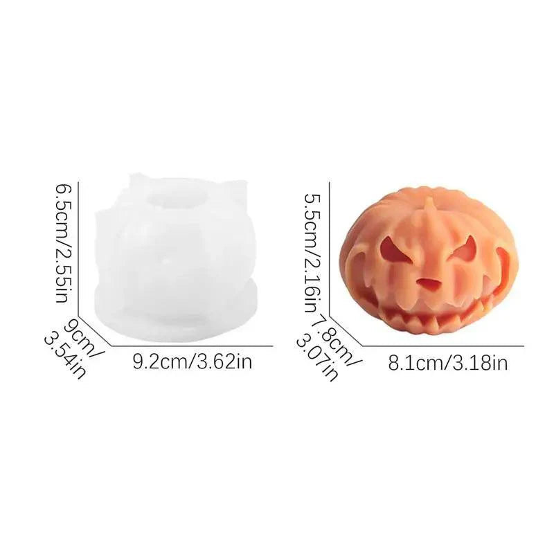 Lisslune | Spooky Pumpkin Silicone Candle Mold - Easy Release Non-Stick Epoxy Resin Molds