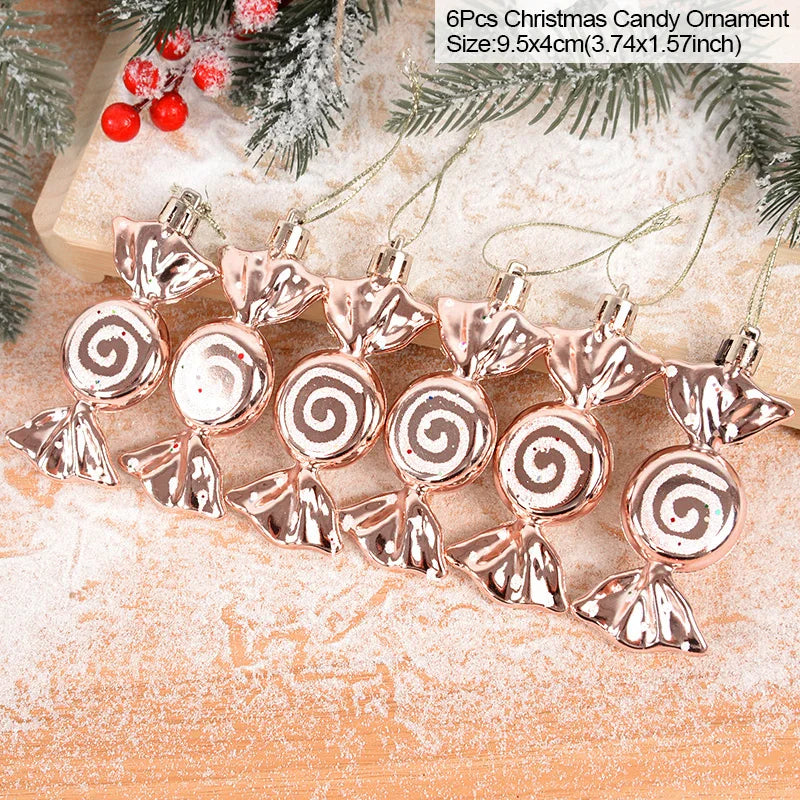 Rynx 6 pieces 6 cm transparent snow Christmas balls pendants for Christmas tree decoration clear balls hanging ornaments Xmas Navidad