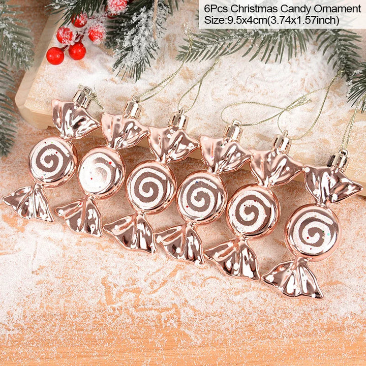 Rynx 6 pieces 6 cm transparent snow Christmas balls pendants for Christmas tree decoration clear balls hanging ornaments Xmas Navidad