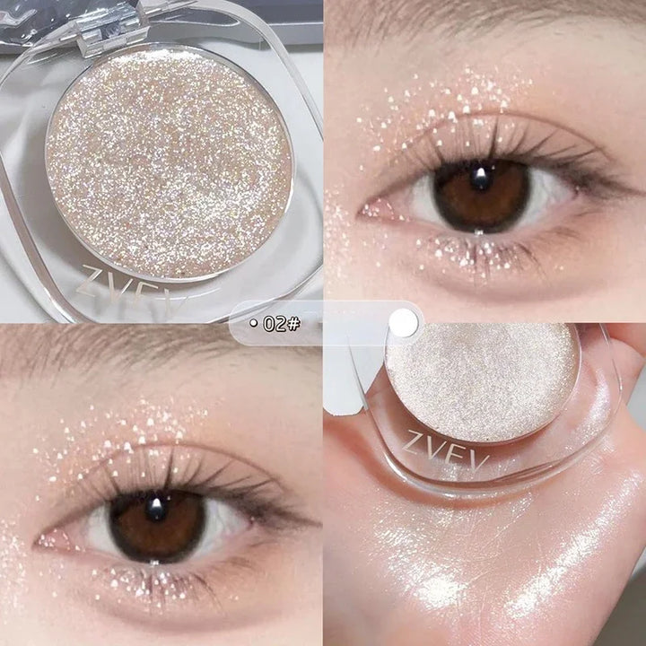 Lisslune | Lila Blau Glänzende Lidschatten-Palette Schimmer Perle Zerbrochene Diamanten Lidschatten Aufhellen Auge Klarer Glanz Makeup Lidschatten-Palette