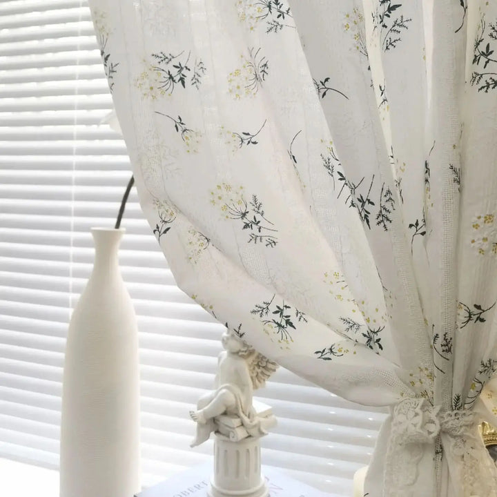 Rynx Korean Daisy Curtains Street Bags Shade Curtain Flower Tassel for Kitchen Bedroom Living Room Bay Window Wardrobe Curtain