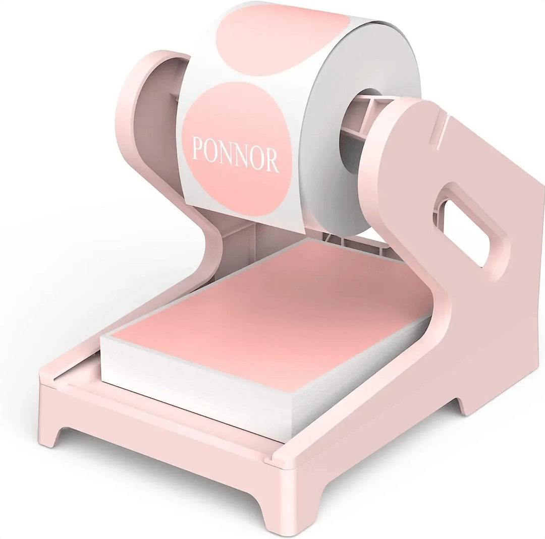 Lisslune | Chic Pink Label Printer Stand - Elegant and Space-Saving Organizer
