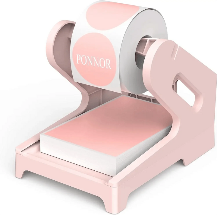 Lisslune | Chic Pink Label Printer Stand - Elegant and Space-Saving Organizer