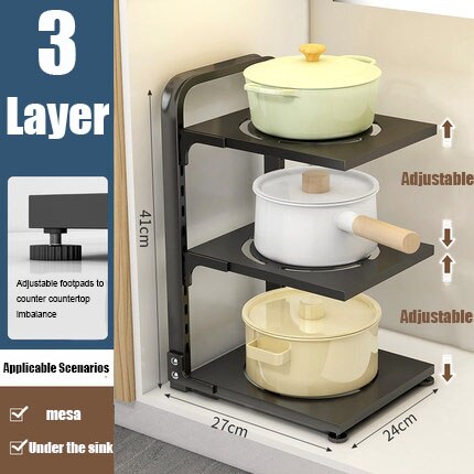 Lisslune | Easy Stack Adjustable Multi-layer Corner Rack
