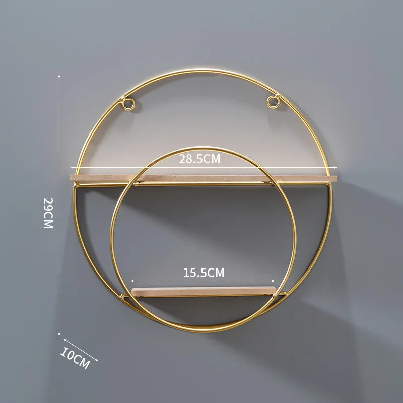 Lisslune | NordicWave Double Circle Wall Shelf – Scandinavian Floating Shelf for Home Décor & Storage