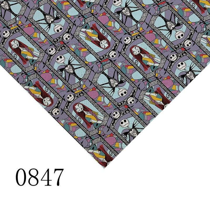 Lisslune | Cartoon-inspired Jack and Sally PVC Kunstleder sheet - A4 size