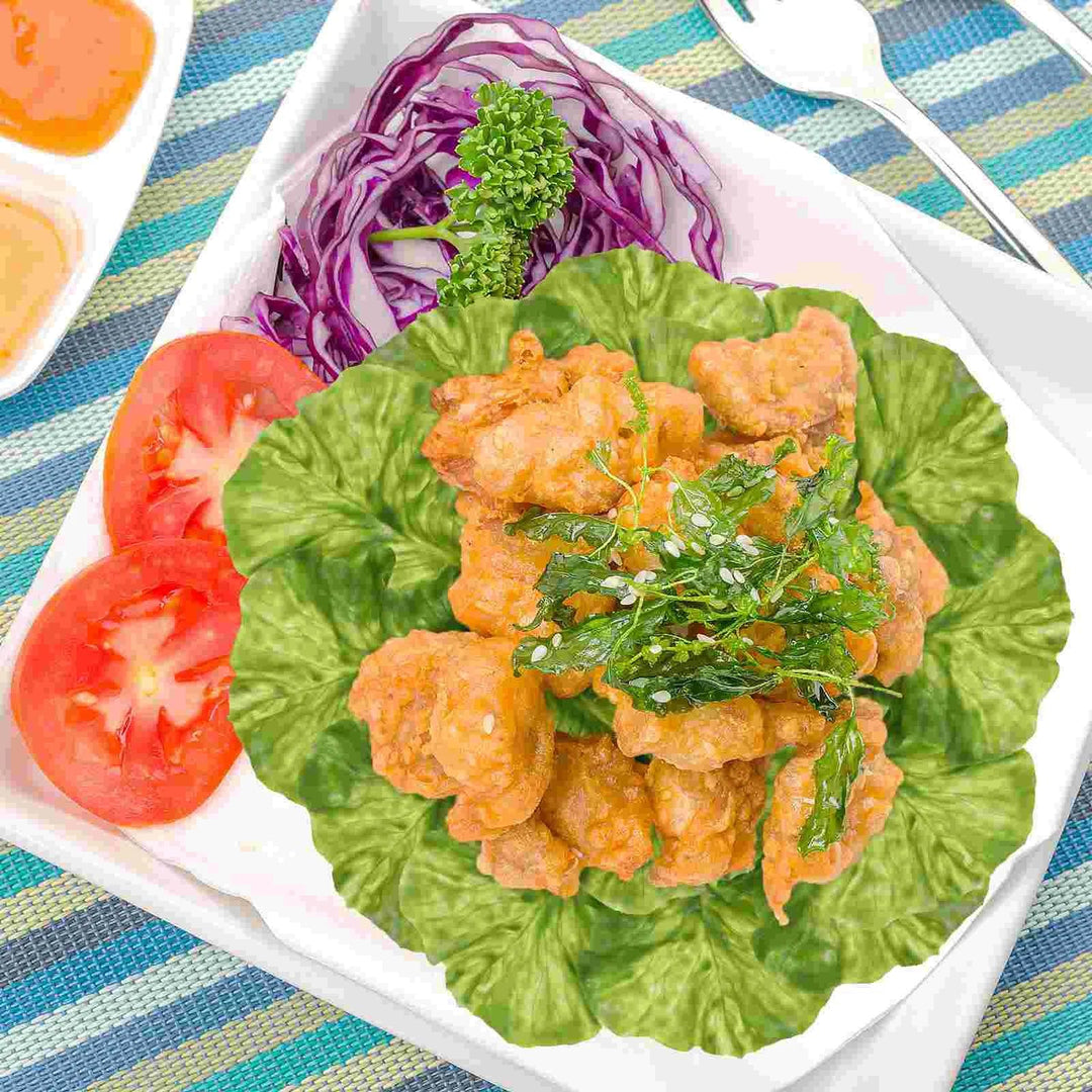 Lisslune | Set of 3 Life-like PVC Lettuce Leaf Models for Culinary Decoration and Photography