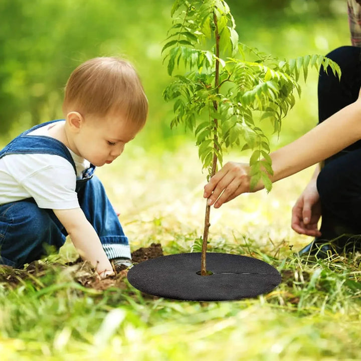 Lisslune | Weed fleece tree disk – Breathable root protection mat for garden and plants