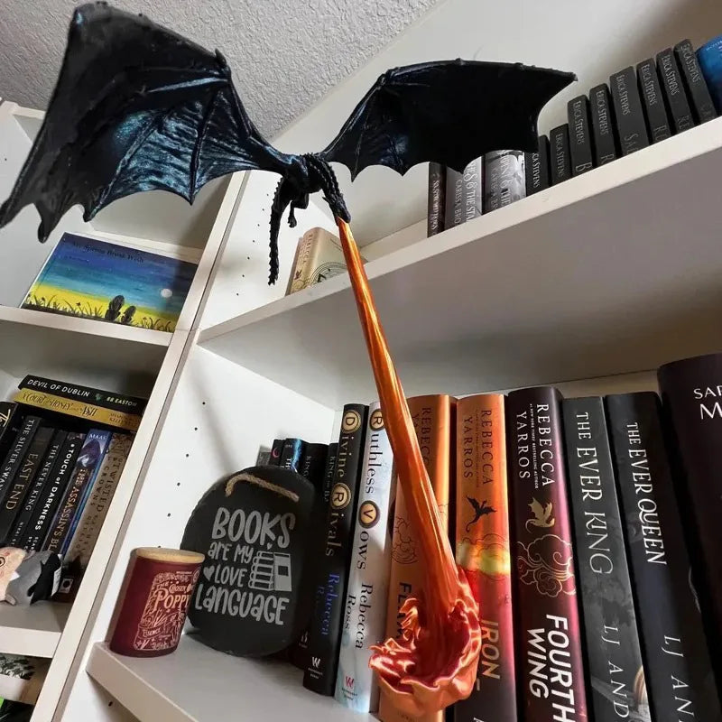 Rynx | 3D Dragon Flames Book Nook Decoration Creative Funny Spray Fire Dragon Bookshelf Ornament Halloween Birthday Gift Home Decor