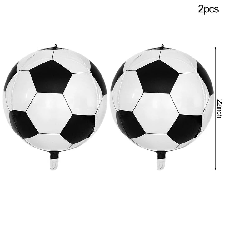 Rynx 22 Inch 4D Soccer Balloon Foil Soccer Theme Party Supplies Kids Boys Sports Birthday Party Decorations Gifts Helium Globo