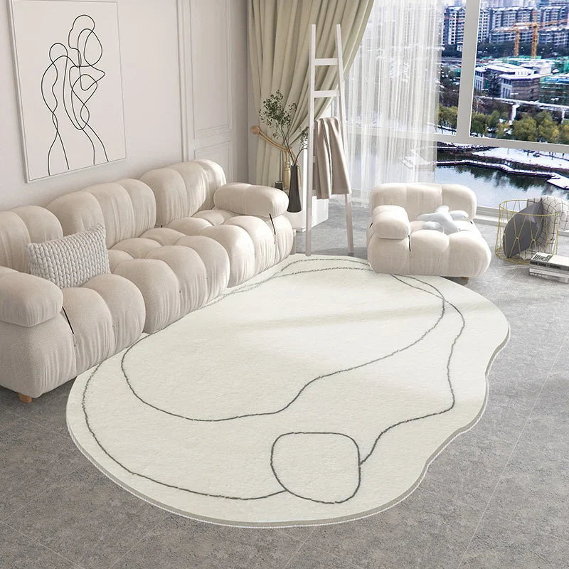 Rynx | Fashion irregular nightstand bedroom rug modern line art fluffy soft living room rugs rugs room tapis 러그 tapete ковер
