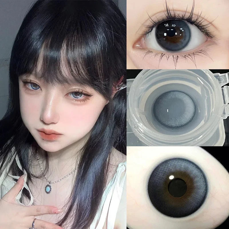 Lisslune | 1 Pair Korean Lenses Colored Contact Lenses for Eyes Prescription Myopia Beauty Pupil Soft Blue Lenses