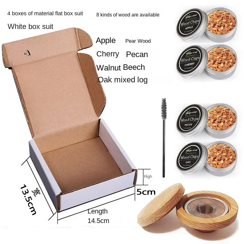 Lisslune | Wooden Cocktail Smoker Kit: Enhance Your Drinks with a Smoky Flavor - Ideal for Whiskey and Bar Accessories