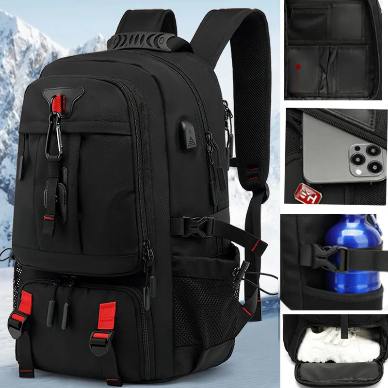 Lisslune | Tech Trek Pro 50-80L – The Ultimate Backpack with USB Charging Port | Durable & Spacious