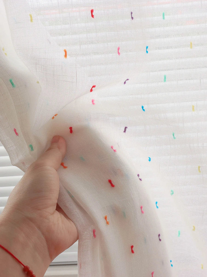 Rynx | Trendy simple gauze curtains bedroom curtain transparent tulle curtains colorful cartoon princess children's room curtain cotton