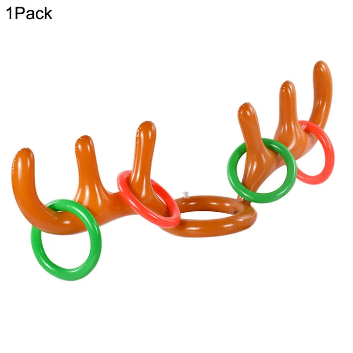 Rynx Inflatable Christmas Reindeer Antler Hat Ring Toss Fun Family Game Kids Gift Toy Christmas Party Supplies 2024 Christmas Decoration
