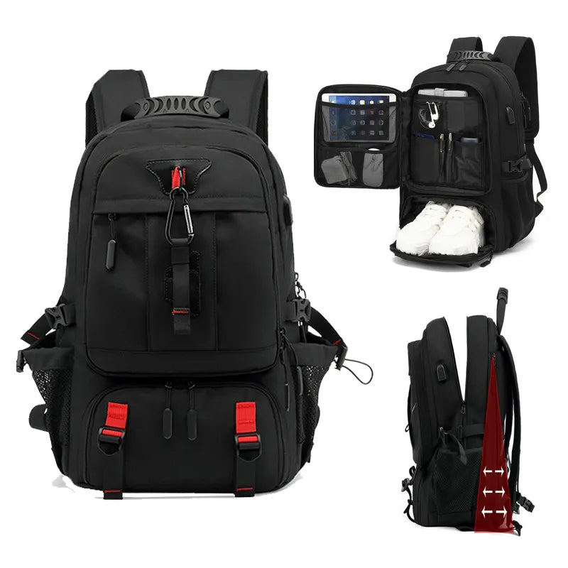 Lisslune | TechTrek Pro Explorer Backpack with USB Port – 50L-80L Travel Capacity