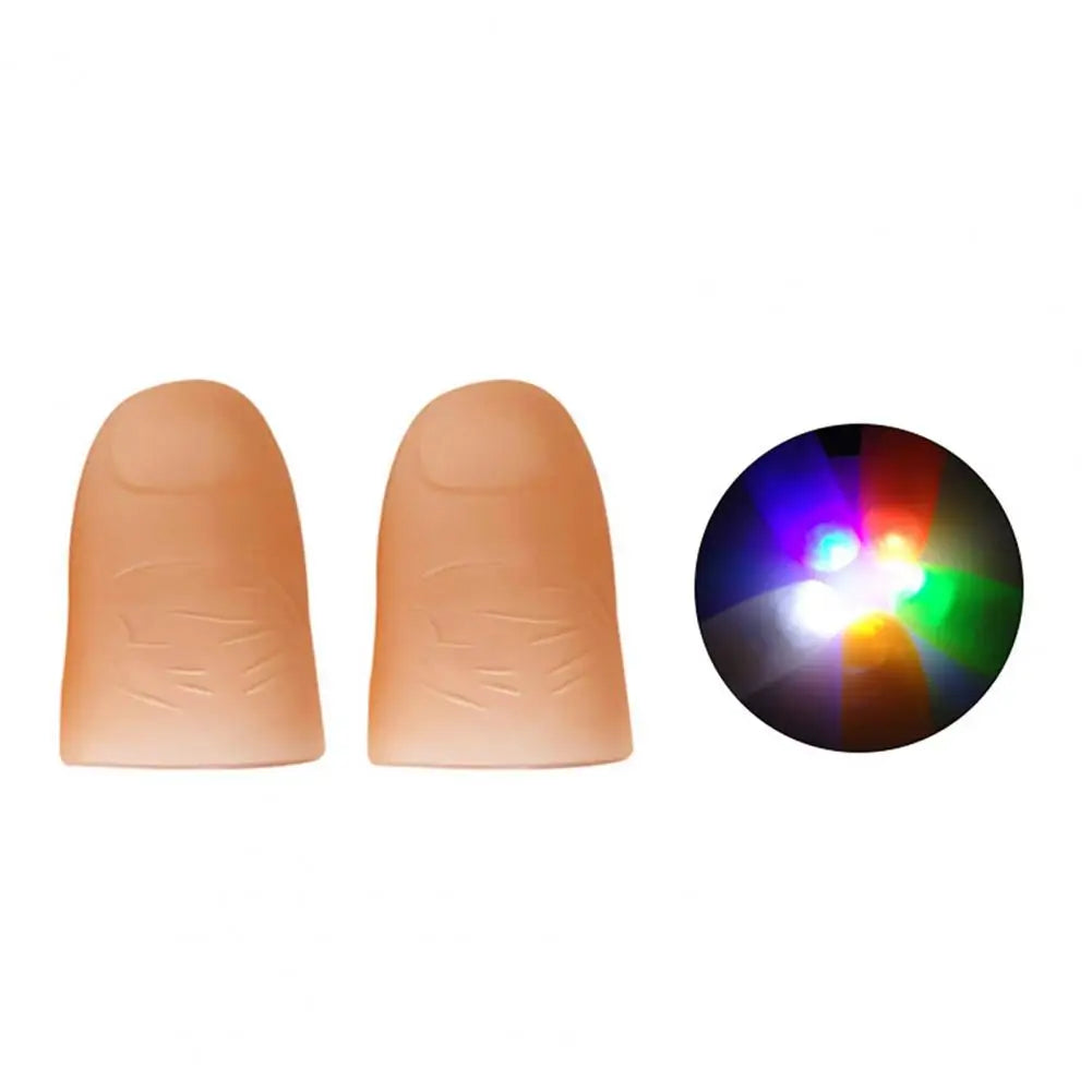 Rynx | 2Pcs Thumb Finger Light Magic Thumb Light Toy for Adults Magic Trick Props Led Blinking Finger Halloween Party Kids Toy