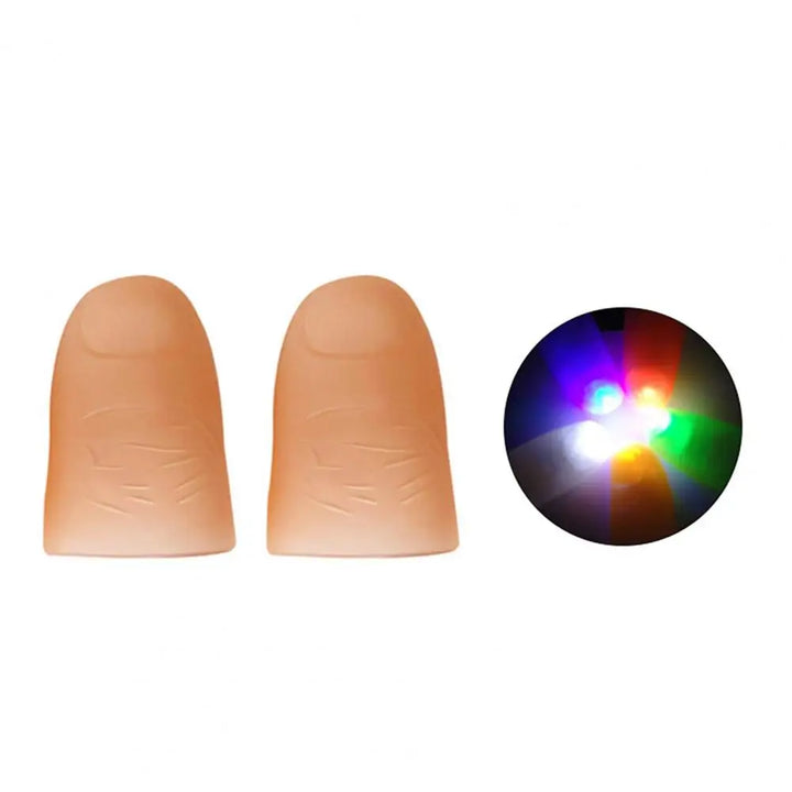 Rynx | 2Pcs Thumb Finger Light Magic Thumb Light Toy for Adults Magic Trick Props Led Blinking Finger Halloween Party Kids Toy