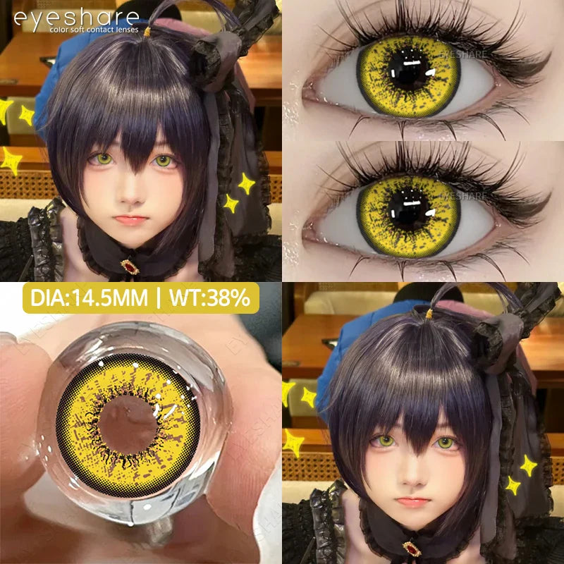 Rynx | 1 Pair Cosplay Contact Lenses Anime Eye Lenses Halloween Beautiful Pupils Red Cosmetic Color Contacts Annual Eye Lenses