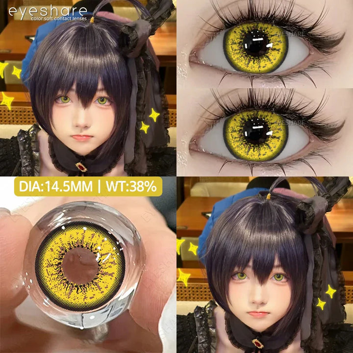 Rynx | 1 Pair Cosplay Contact Lenses Anime Eye Lenses Halloween Beautiful Pupils Red Cosmetic Color Contacts Annual Eye Lenses