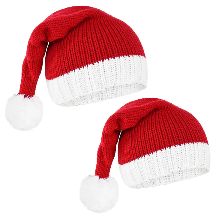 Rynx Knitted Christmas Hat Sweet Pompom Adult Children Soft Hat Santa Hat New Year Party Kids Gift Navidad Natal Noel Decoration