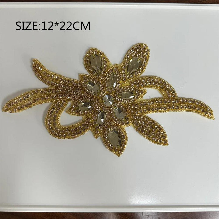 Lisslune | Shining Silver Rhinestone Flower Appliqué: Elegant Fashion Upgrade Accessory