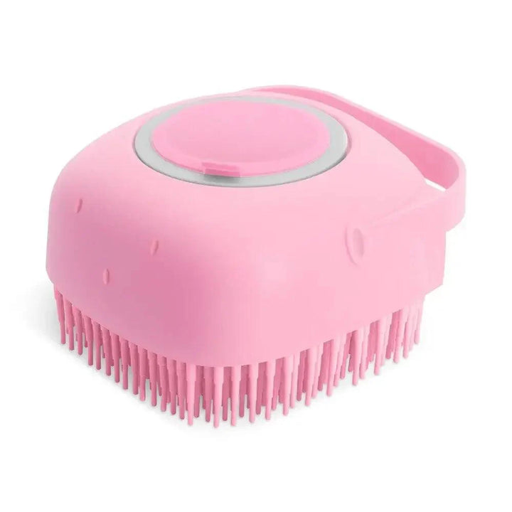 Lisslune | Silicone Pet Grooming Brush with Shampoo Dispenser - 2.7 oz Capacity for Easy Bathing